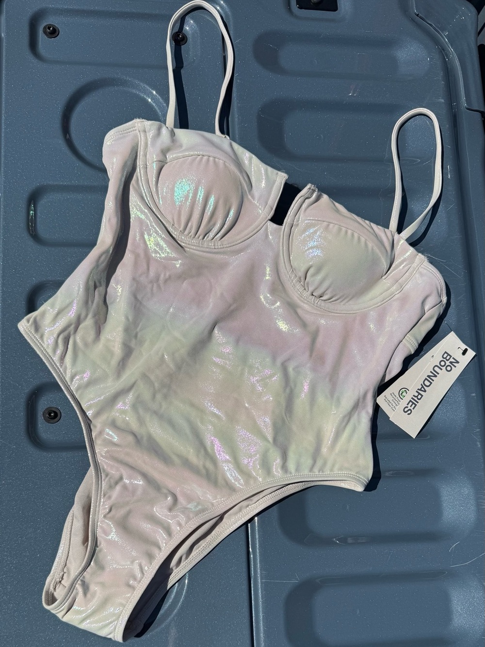 No Boundaries Iridescent Cheeky One-Piece Swimsuit